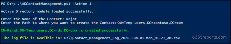 Manage Active Directory Contacts Using PowerShell Script