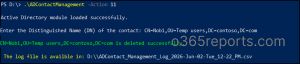 Delete Contact From AD Domain