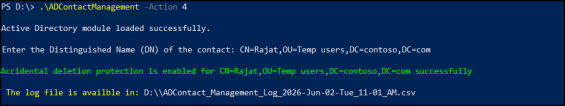 Manage Active Directory Contacts Using PowerShell Script
