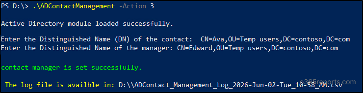 Manage Active Directory Contacts Using PowerShell Script