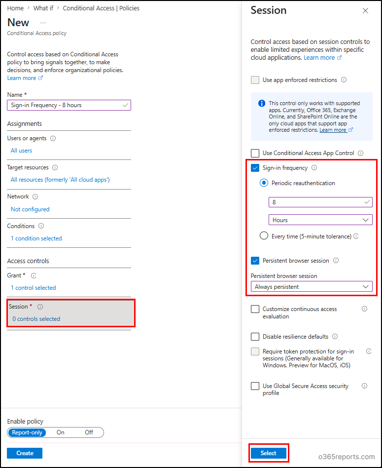 Configure Conditioanl Access Sign-in Frequency Policy using Entra ID