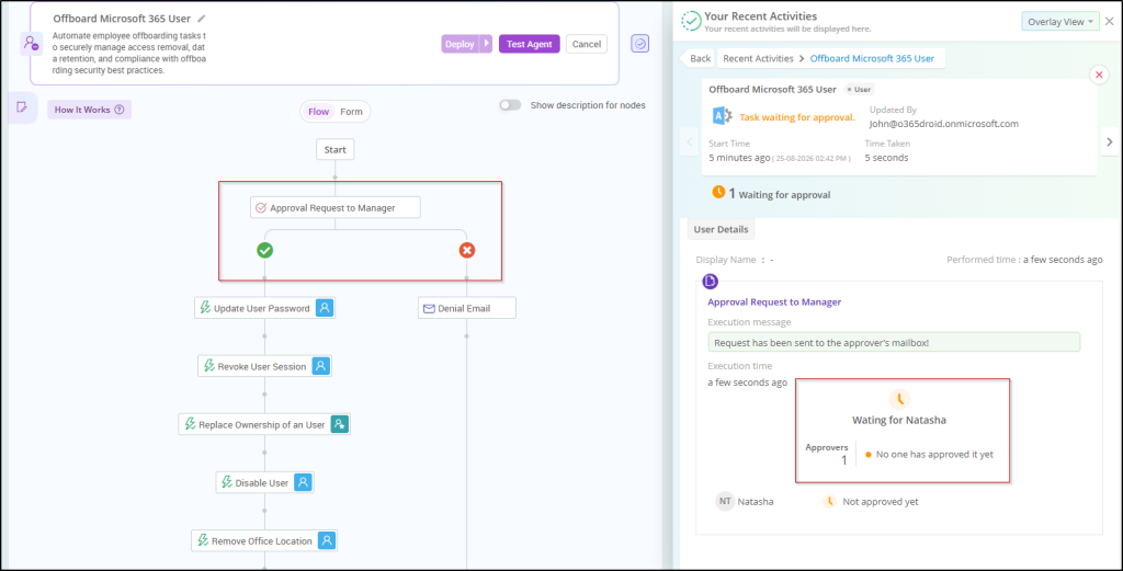 Offboard a M365 User with Admin Approval Using AdminDroid