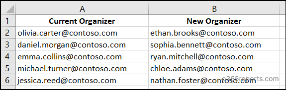 Bulk meeting organizer transfer using CSV