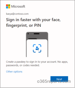 Setup Passkey in Microsoft 365