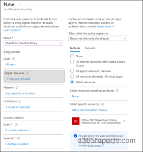 Create CA Policy for SharePoint Online Site