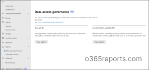 Data Access Governance Report in SharePoint Online