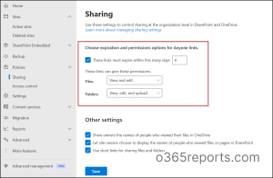 Set Expiration Date for Anyone Sharing Links in SharePoint Online